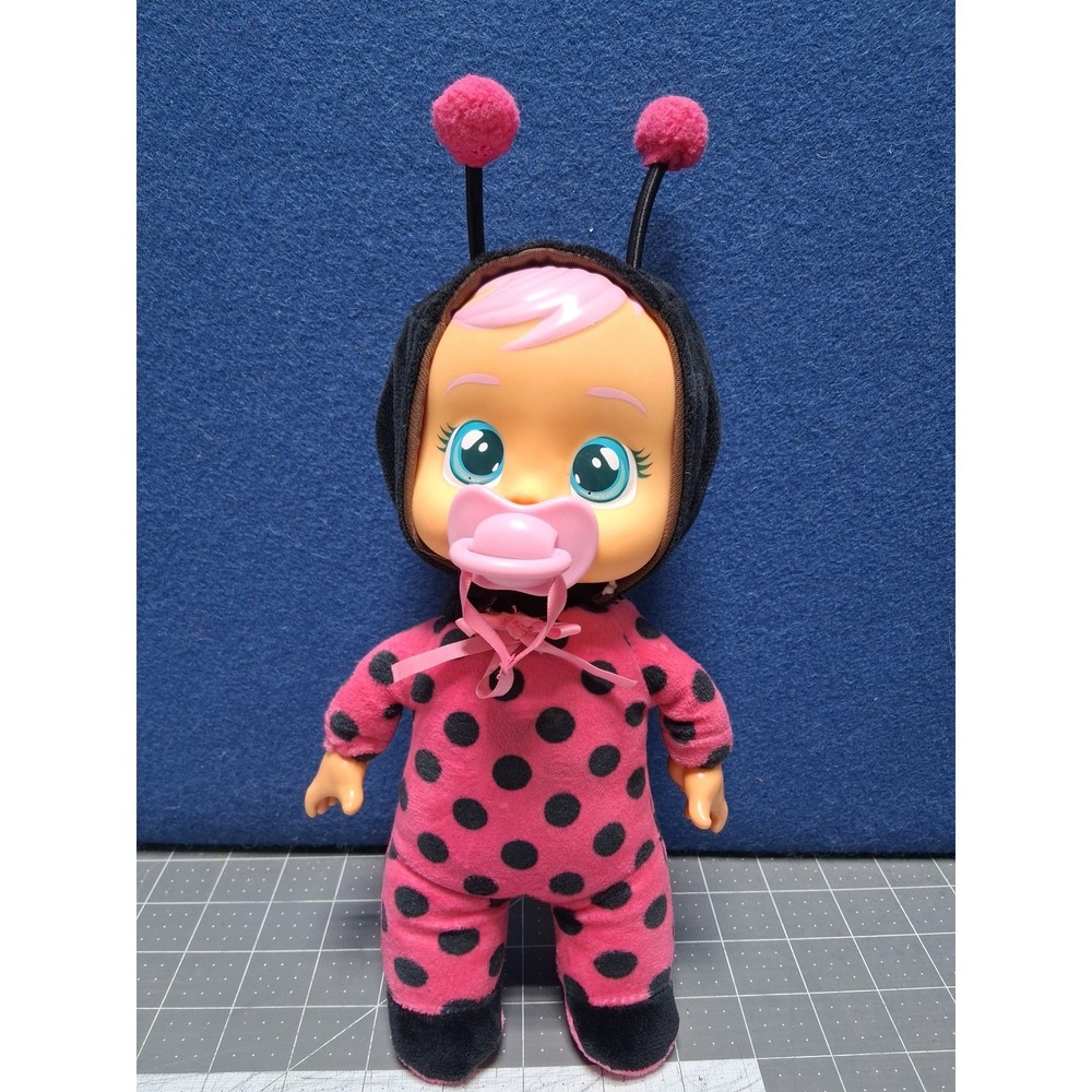 Cry Babies Doll Pink Black Ladybug Costume Plush Body Pacifier